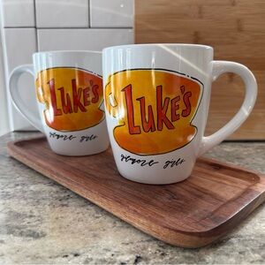 NWT Luke’s Diner Mug from Gilmore Girls White and Orange Coffee Mug Set 25 oz